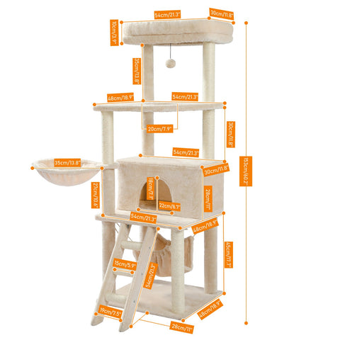Cat Free Shipping Cat Tree Large Cat Tower with Scratching Posts Multilayer Cat Tower with Hammocks Condo