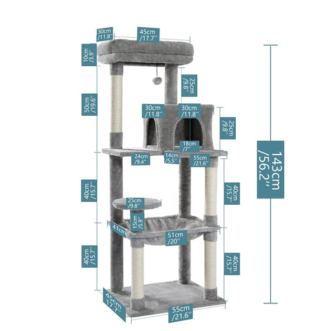 Cat Free Shipping Cat Tree Large Cat Tower with Scratching Posts Multilayer Cat Tower with Hammocks Condo