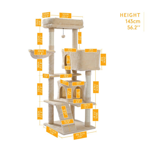 Cat Free Shipping Cat Tree Large Cat Tower with Scratching Posts Multilayer Cat Tower with Hammocks Condo