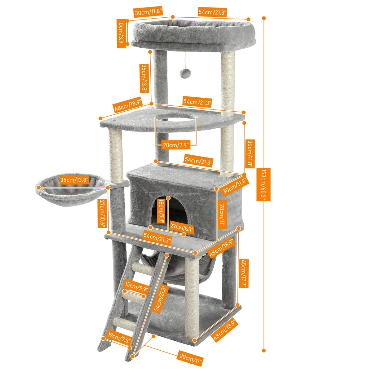Cat Free Shipping Cat Tree Large Cat Tower with Scratching Posts Multilayer Cat Tower with Hammocks Condo