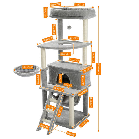 Cat Free Shipping Cat Tree Large Cat Tower with Scratching Posts Multilayer Cat Tower with Hammocks Condo