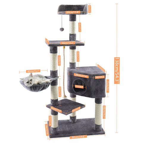Cat Free Shipping Cat Tree Large Cat Tower with Scratching Posts Multilayer Cat Tower with Hammocks Condo