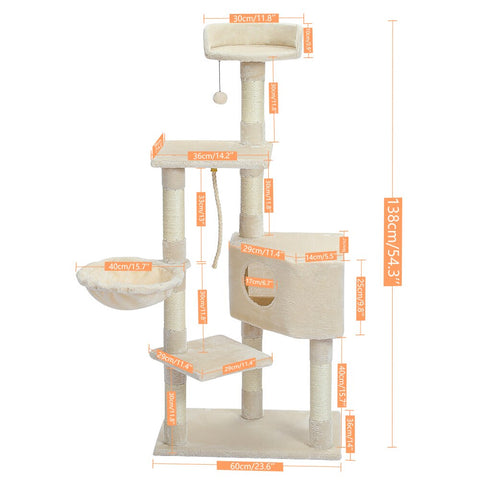 Cat Free Shipping Cat Tree Large Cat Tower with Scratching Posts Multilayer Cat Tower with Hammocks Condo