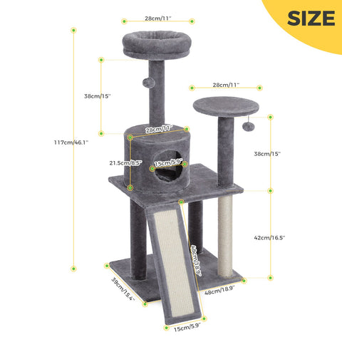 Cat Free Shipping Cat Tree Large Cat Tower with Scratching Posts Multilayer Cat Tower with Hammocks Condo