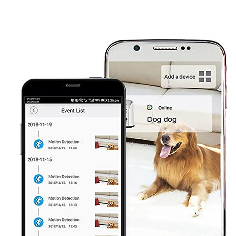 Dog Camera Treat Dispenser Night Vision,Compatible with Alexa(White)